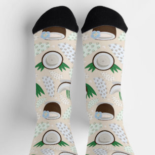 Colourful coconut pattern socks