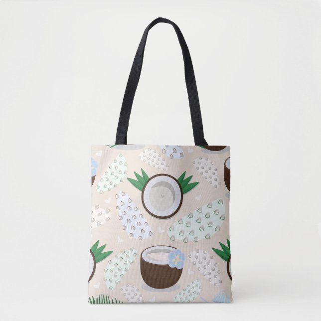 Colourful coconut pattern tote bag (Front)