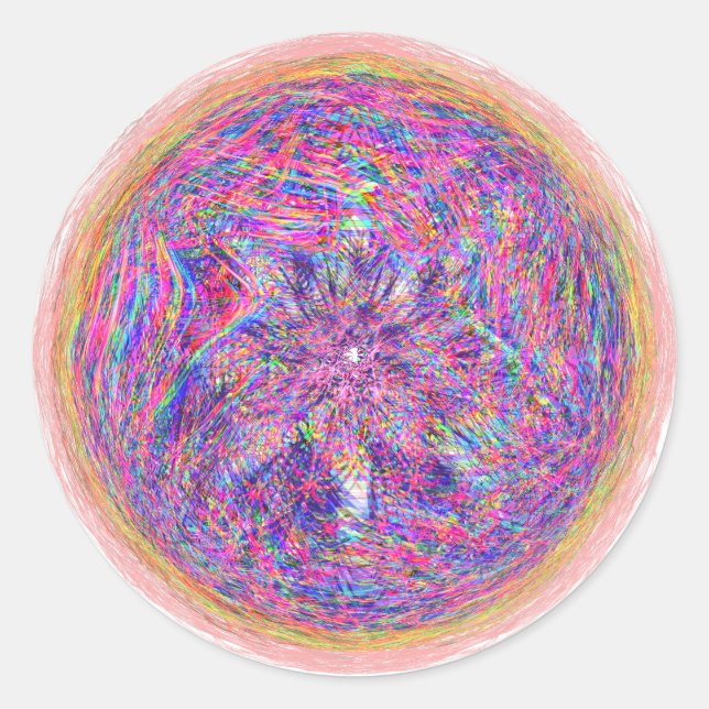 Colourful cocoon of spiders classic round sticker (Front)