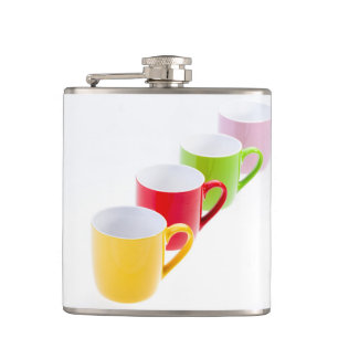Colourful Coffee Mugs Hip Flask