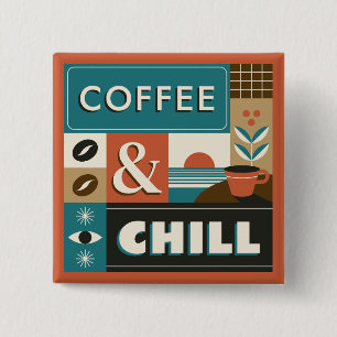 Colourful Coffee Quotes 15 Cm Square Badge