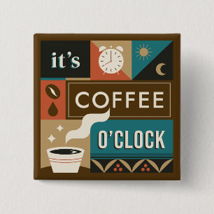 Colourful Coffee Quotes 15 Cm Square Badge