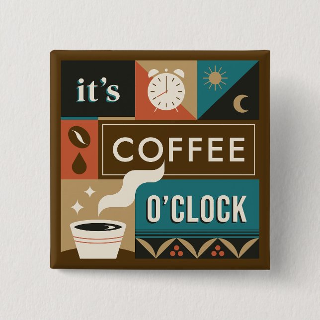 Colourful Coffee Quotes 15 Cm Square Badge (Front)