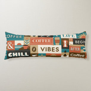 Colourful Coffee Quotes Body Cushion