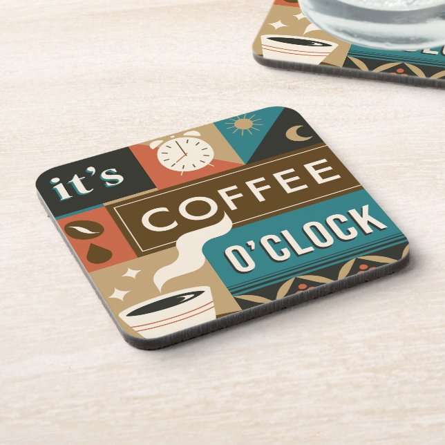 Colourful Coffee Quotes coaster set (Left Side)
