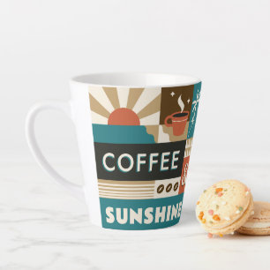 Colourful Coffee Quotes Latte Mug