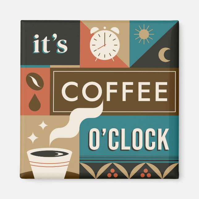 Colourful Coffee Quotes Magnet (Front)