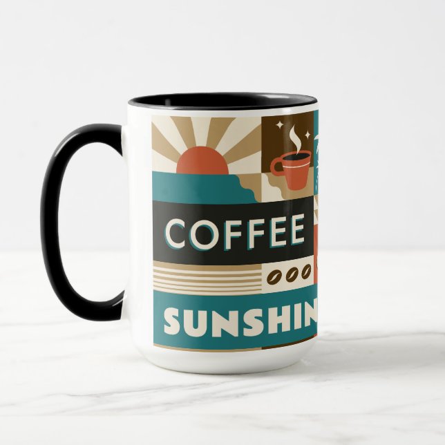 Colourful Coffee Quotes Mug (Left)