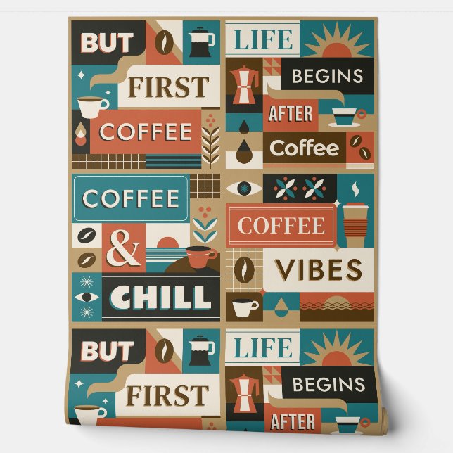 Colourful Coffee Quotes Wallpaper (Unrolling)