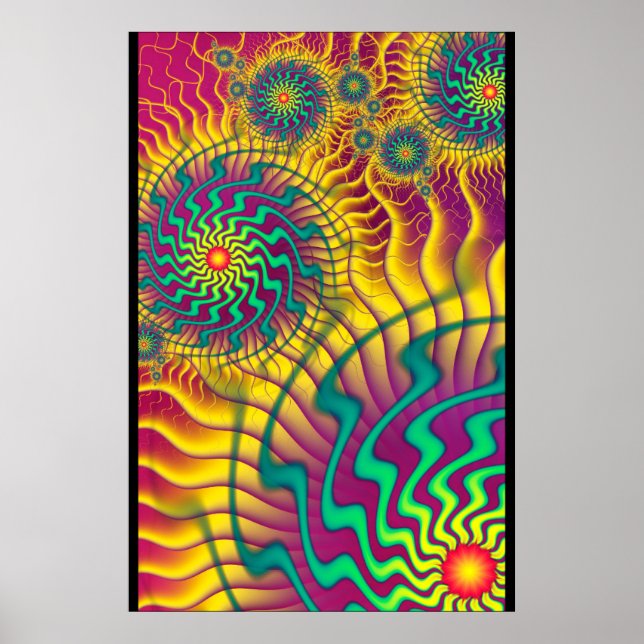 Colourful Cogs Abstract Poster (Front)
