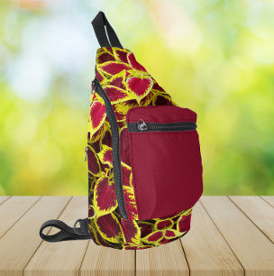 Colourful Coleus Plant Leaves Floral Sling Bag