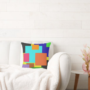 Colourful collage abstract cushion