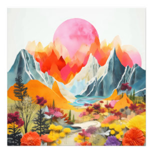 Colourful Collage Landscape Photo Print