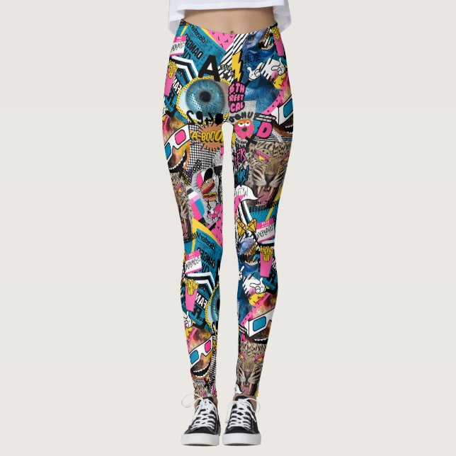 Colourful collage Leggings (Front)
