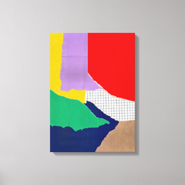 Colourful Collage Red Green Blue Canvas Print (Front)