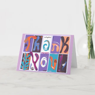 Colourful collage style "Thank You" card