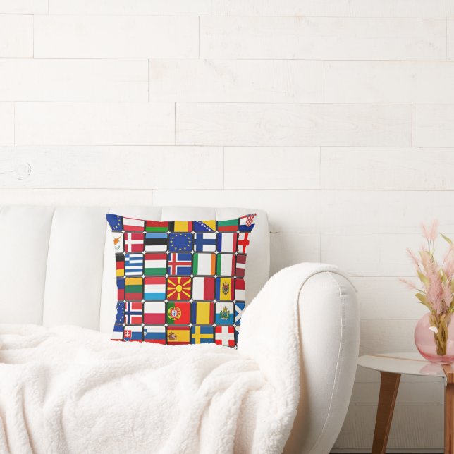 Colourful Collection of World Flags Cushion (Couch)