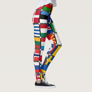 Colourful Collection of World Flags Leggings