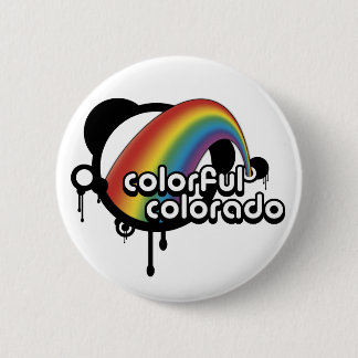 colourful colorado. 6 cm round badge