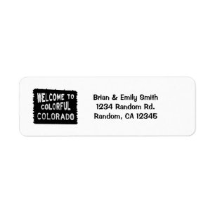 Colourful Colorado black welcome sign labels