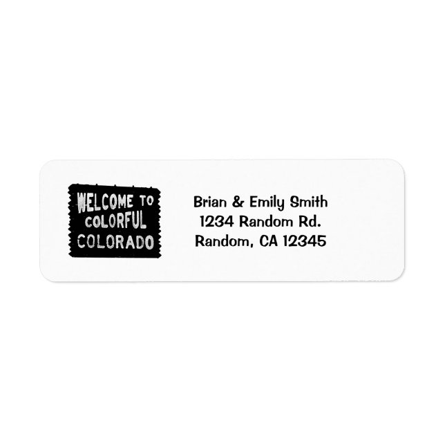 Colourful Colorado black welcome sign labels (Front)