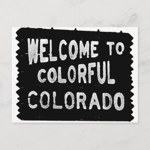Colourful Colorado black welcome sign Postcard