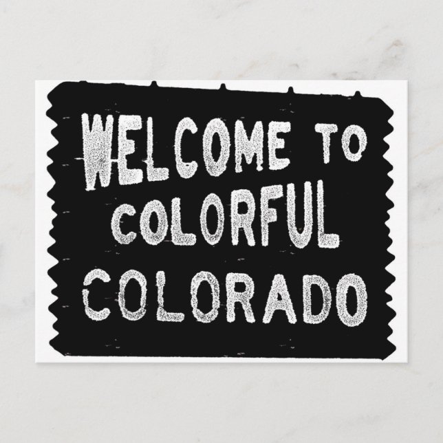 Colourful Colorado black welcome sign Postcard (Front)