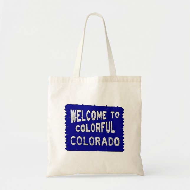 Colourful Colorado blue welcome sign Tote Bag (Front)