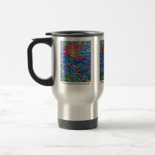 Colourful Colorado Flag and Vibrant Landscape Travel Mug