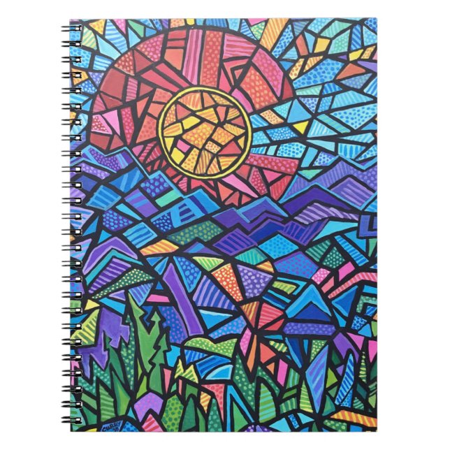 Colourful Colorado Flag & Vibrant Pattern Landscap Notebook (Front)