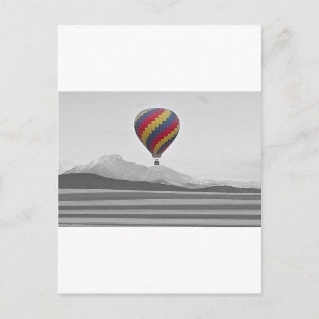 Colourful Colorado Hot Air Balloon and Longs Postcard (Front)