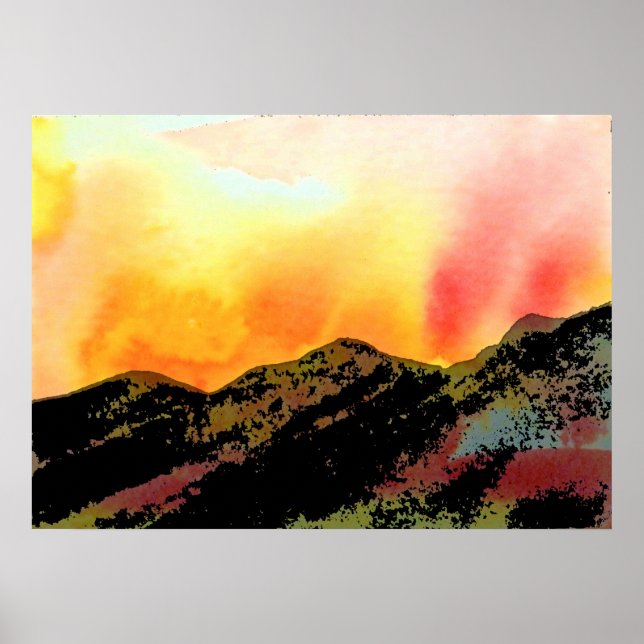 Colourful Colorado Mountain Sunset  Poster (Front)