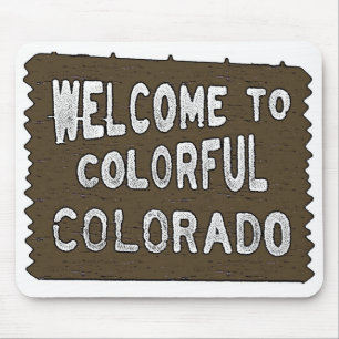 Colourful Colorado welcome sign mousepad