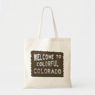 Colourful Colorado welcome sign reusable bag