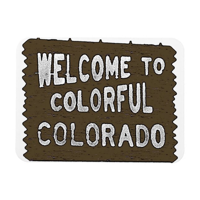Colourful Colorado welcome sign souvenir magnet (Horizontal)