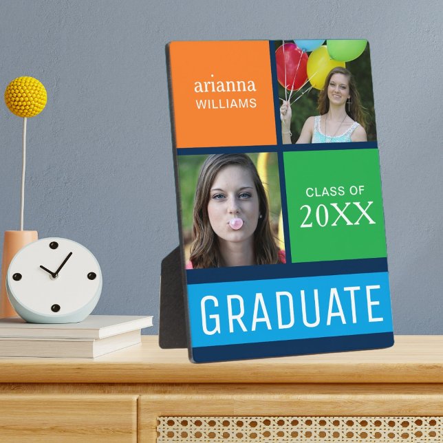Colourful Colour Block Modern Photo Graduation Plaque (Creator Uploaded)