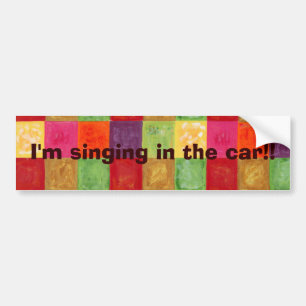 Colourful Colour Grid Pattern Bumper Sticker