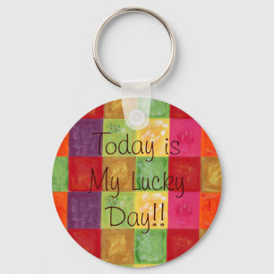 Colourful Colour Grid Pattern Key Ring