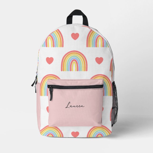 Colourful Colour Rainbow kids Printed Backpack (Front)