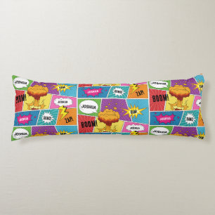 Colourful Comic Book Personalised Name Pop Art Body Cushion