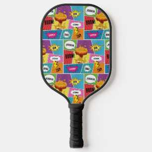 Colourful Comic Book Personalised Name Pop Art Pickleball Paddle