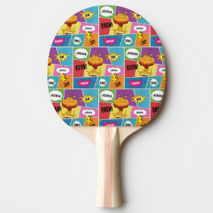 Colourful Comic Book Personalised Name Pop Art Ping Pong Paddle