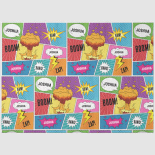Colourful Comic Book Personalised Name Pop Art Tissue Paper