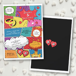Colourful Comic Book Pop Art Wedding Invitation