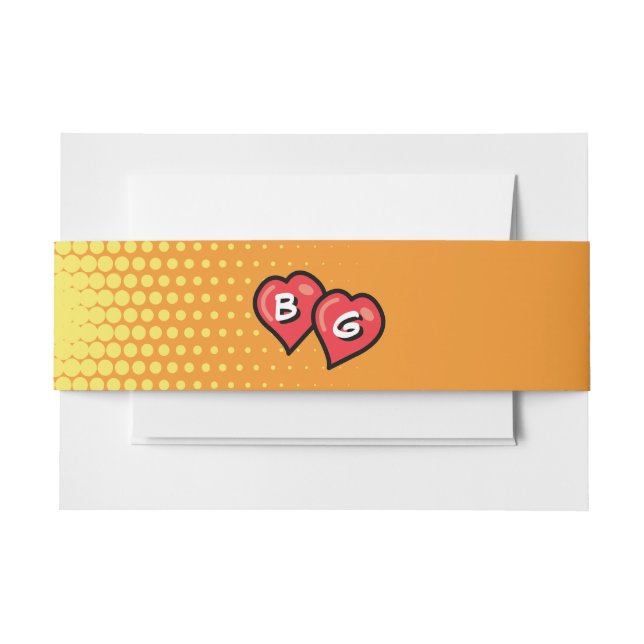 Colourful Comic Book Pop Art Wedding Invitation Belly Band (Front Example)
