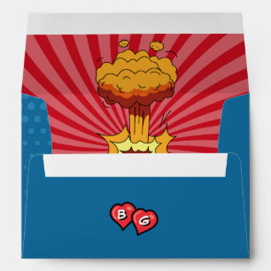 Colourful Comic Book Pop Art Wedding Invitation Envelope