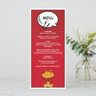 Colourful Comic Book Pop Art Wedding Menu