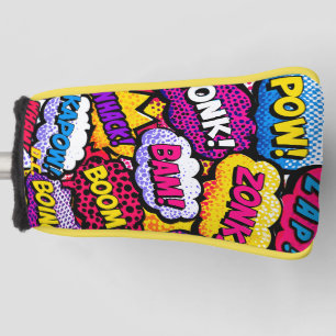Colourful Comic Pop Art Graphic Bold Funny Putter Golf Head Cover