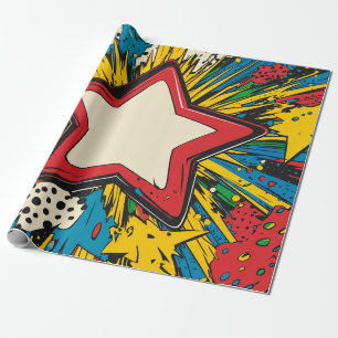 Colourful Comic Pop Art Starburst Explosion Wrapping Paper