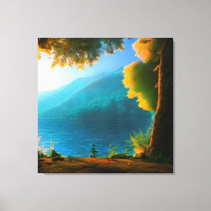 Colourful Como Golden Hour Lake Forest Canvas Prin Print